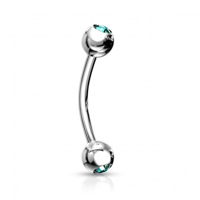 Piercing do obočí 1,2 x 8 mm (tyrkysová)