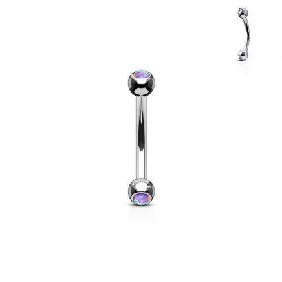Piercing do obočí zdobený opálem (fialová)