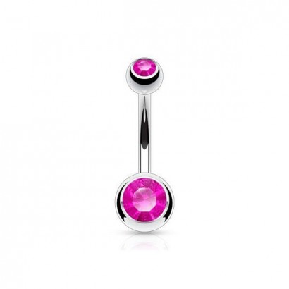 Piercing do pupíku - banánek malý (tmavě růžová)