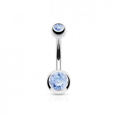 Piercing do pupíku - banánek malý (světle modrá)
