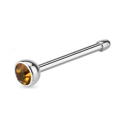 Piercing do nosu - kamínek (jantarově žlutá)