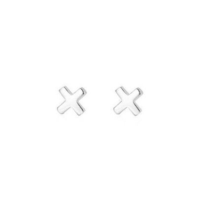 Minimalistické stříbrné náušnice X