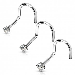 Zahnutý piercing do nosu - titan