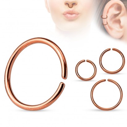 Piercing do nosu - kruh zlacený (1,0 x 9 mm)