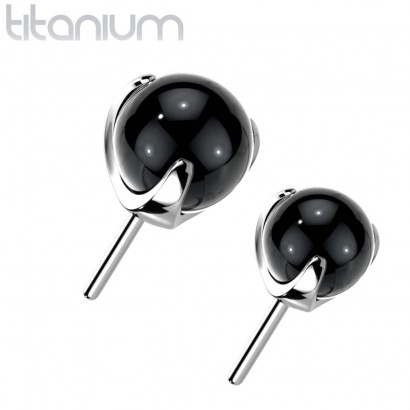 Kamínek k PUSH IN piercingu TITAN, černý kamínek (4 mm)