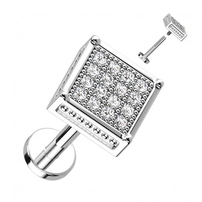 Piercing do brady se zirkony (1,2 x 6 mm)