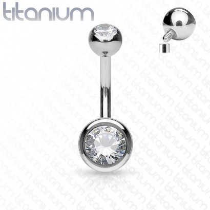 Piercing do pupíku - banánek MALÝ vnitřní závit - TITAN (1,6 x 11 mm)