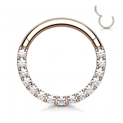 Piercing segment kruh s kamínky (rose gold)