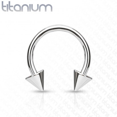 Piercing - podkova TITAN (1,6 x 12 mm, hroty 5 x 5 mm)