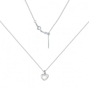 Minimalistický stříbrný náhrdelník se srdcem Crystals from Swarovski® Crystal