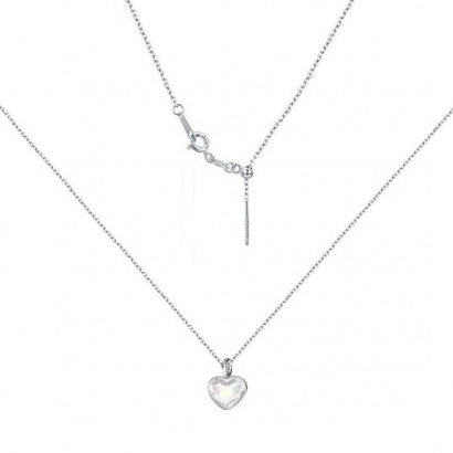 Minimalistický stříbrný náhrdelník se srdcem Crystals from Swarovski® Crystal