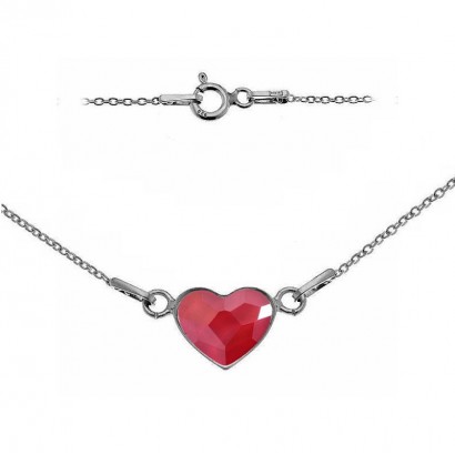 Stříbrný náramek se srdcem Crystals from Swarovski® Royal Red