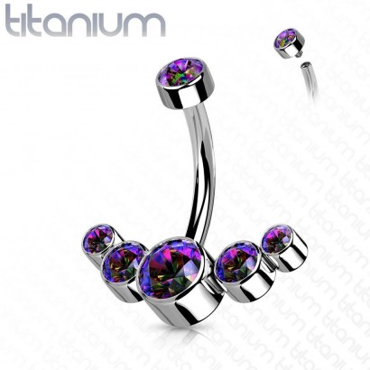 Piercing do pupíku - TITAN vitrail medium zirkony