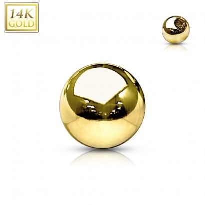 Náhradní kulička zlatá pro závit 1,6 mm, 585/1000 (4 mm, 0,21 g)