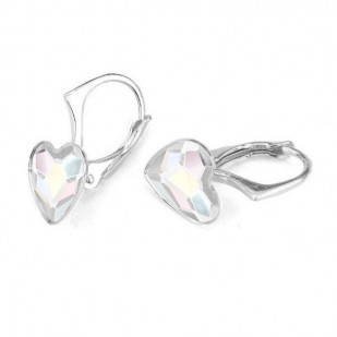 Stříbrné náušnice se srdcem Crystals from Swarovski® AB