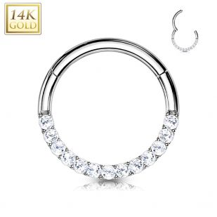 Zlatý piercing do nosu nebo ucha, 1,2 x 8 mm, Au 585/1000