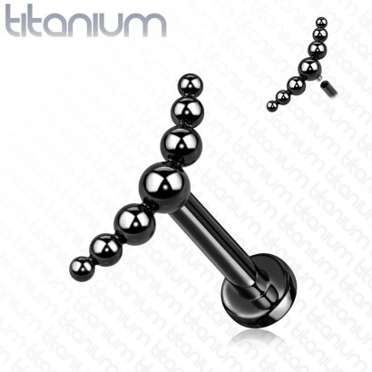 Piercing do brady / ucha TITAN černý (1,2 x 6 mm)