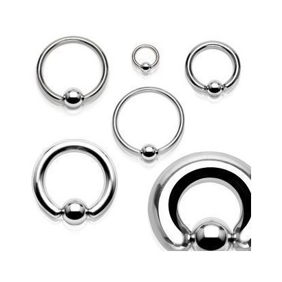 Piercing - kruh s kuličkou (1,0 x 12 mm, 6 mm)