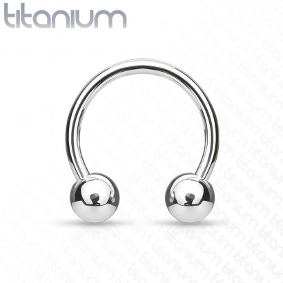 Piercing - podkova TITAN (1,2 x 8 mm, kuličky 3 mm)