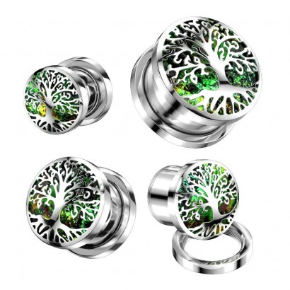 Plug do ucha s glitry - strom života (10 mm)