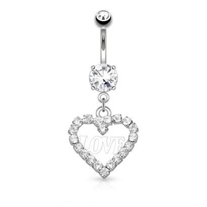 Piercing do pupíku srdíčko Love