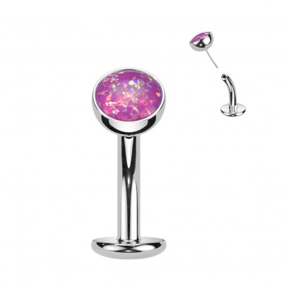 Obrácený PUSH IN piercing do pupíku TITAN (růžová)