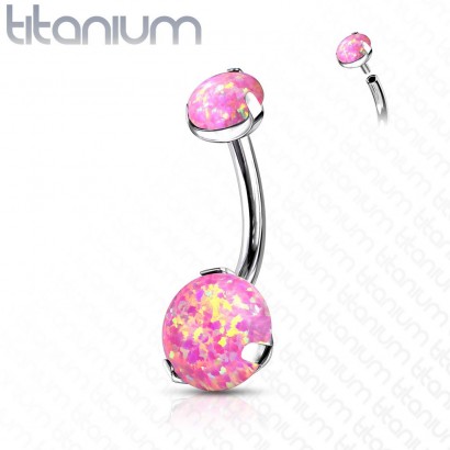 Piercing do pupíku - TITAN (růžová)