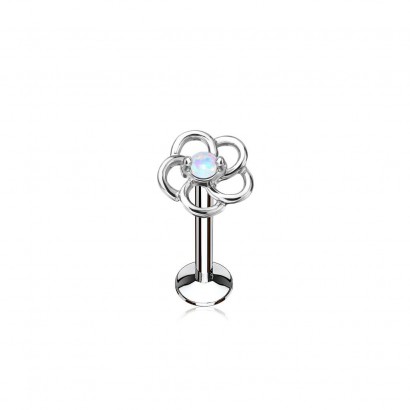 Piercing do brady kytička 1,2 x 6 mm, bílý opál