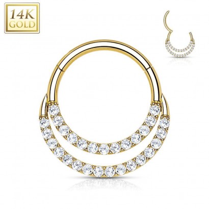 Zlatý piercing do nosu nebo ucha, 1,2 x 8 mm, Au 585/1000