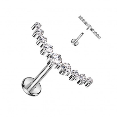 Piercing do brady - labreta TITAN (čirá)