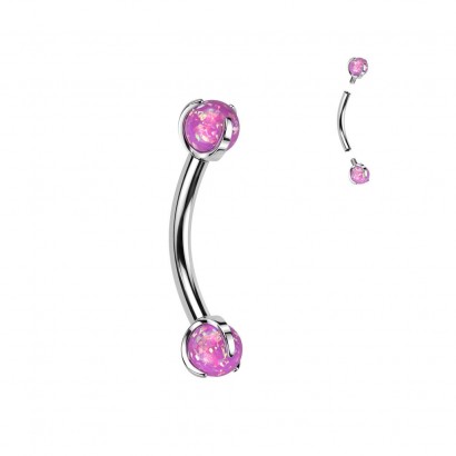 Piercing do obočí TITAN opál (růžová)