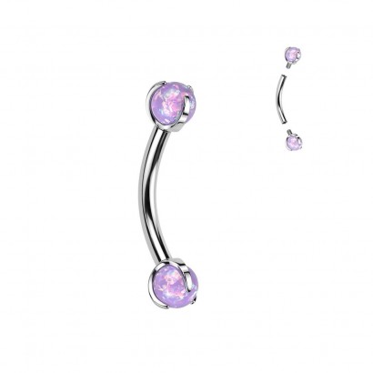 Piercing do obočí TITAN opál (fialová)