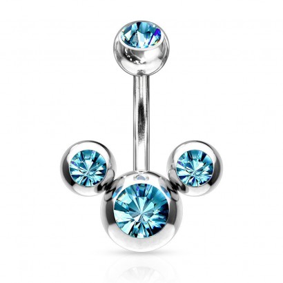 Piercing do pupíku - banánek mickey tyrkysový