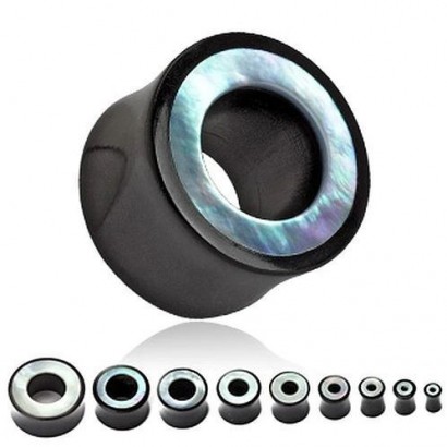 Plug do ucha z rohoviny vykládaný perletí průměr 6 mm