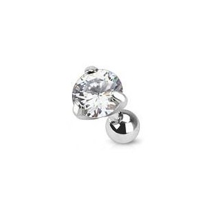 Cartilage piercing do ucha, čirý zirkon 3 mm