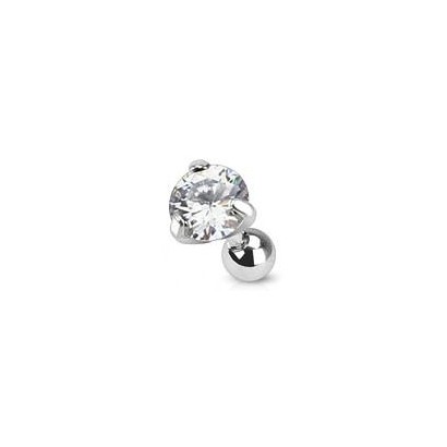 Cartilage piercing do ucha, čirý zirkon 3 mm