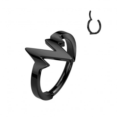 Černý ocelový kruh - helix / cartilage piercing (1,2 x 8 mm)