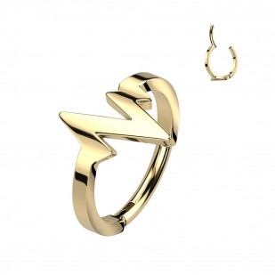 Zlacený ocelový kruh - helix / cartilage piercing