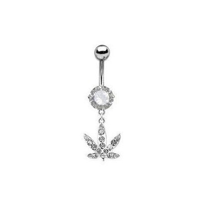Piercing do pupíku - list marihuany (čirá)