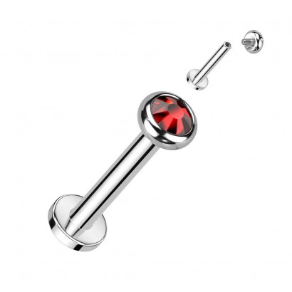 Piercing do brady - labreta TITAN (červená)