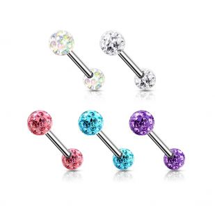 Piercing do bradavky chirurgická ocel s krystaly