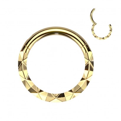 Zlacený piercing kruh segment (1,2 x 8 mm)
