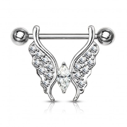 Piercing do bradavky - motýl čirý