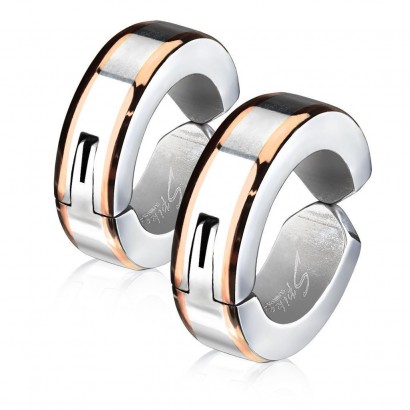 Náušnice klipsny chirurgická ocel (rosegold)