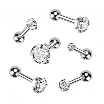 Cartilage piercing do ucha, čirý zirkon 2 mm