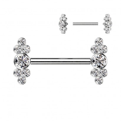 Piercing do bradavky z titanu (čirý)