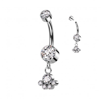 Piercing do pupíku - TITAN (čirý)