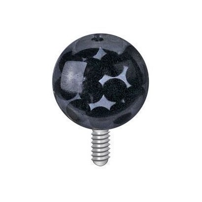 Microdermal - ozdobná část kulička se zirkony, 5 mm (černá)