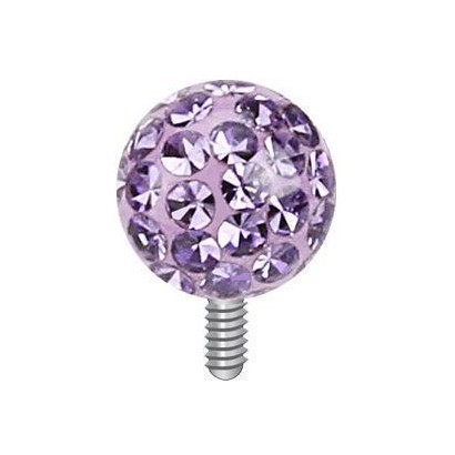 Microdermal - ozdobná část kulička se zirkony, 5 mm (fialová)
