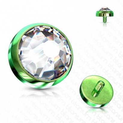 Zelený microdermal piercing - ozdobná část (5 mm)